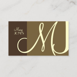 Monogramme Carte de visite en couleurs rétro