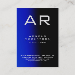Monogramme Carte de visite noir bleu unique