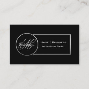 Monogramme Carte de visite noir et argent 4