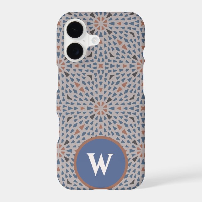 Monogramme Cas avec Motif bio couleur moelleuse (Verso)