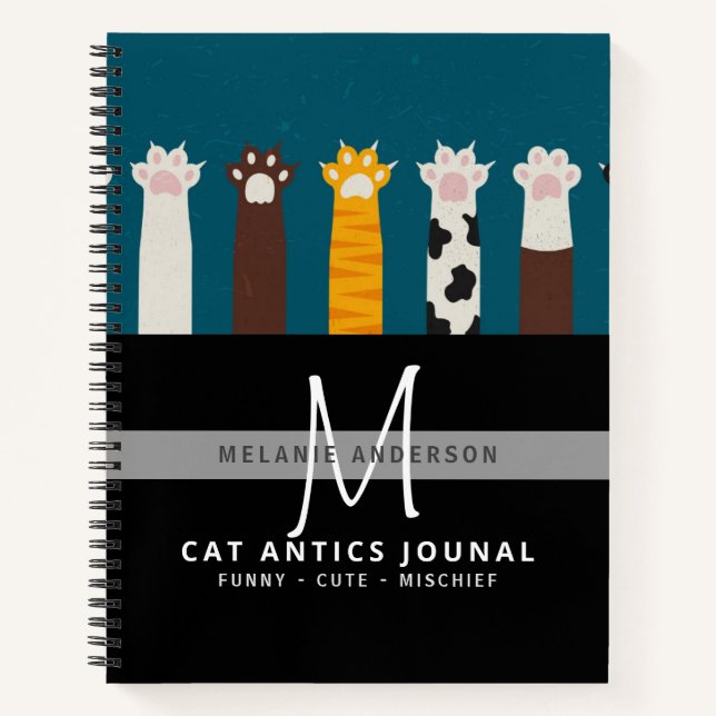 Monogramme CAT Paws Pour Les Carnets De Journal De (Devant)
