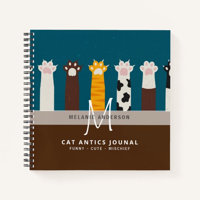 Monogramme CAT Paws Pour Les Carnets De Journal De (Devant)