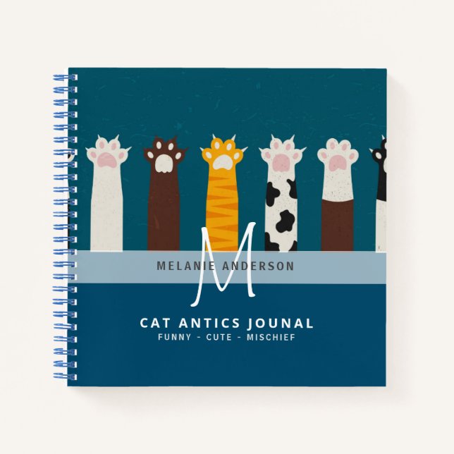 Monogramme CAT Paws Pour Les Carnets De Journal De (Devant)