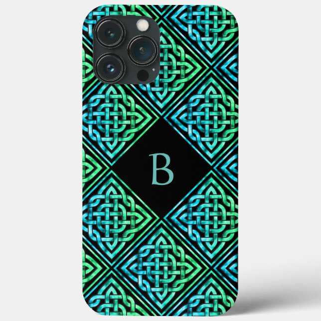 Monogramme Celtic Knot iPhone 13 Pro Max Coque (Verso)