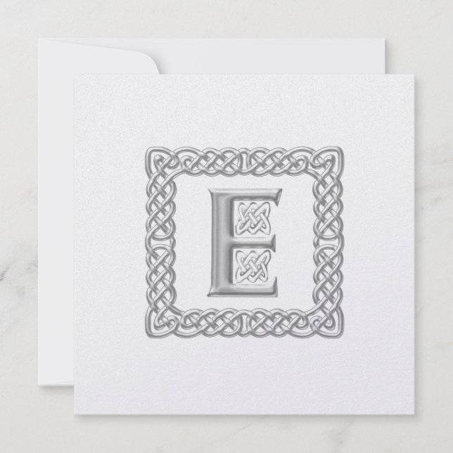 Monogramme Celtique Faire-part de mariage métalliq (Devant)