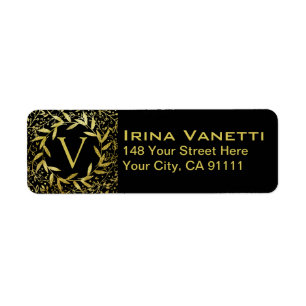 Monogramme Cercle de Parties scintillant Feuille d