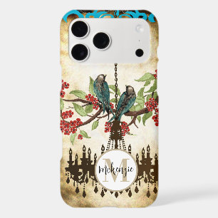 Monogramme Cerisier Fleur Oiseau Chandelier iPhone