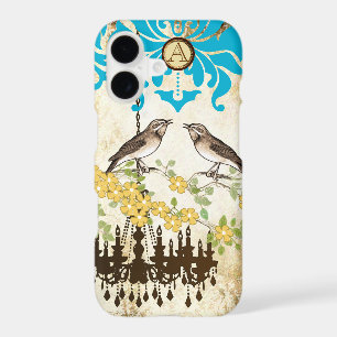 Monogramme Cerisier Fleur Oiseau Chandelier iPhone