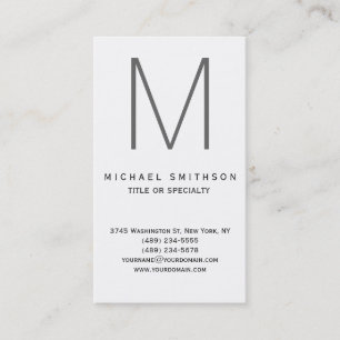 Monogramme chaud tendance gris noir blanc Carte de