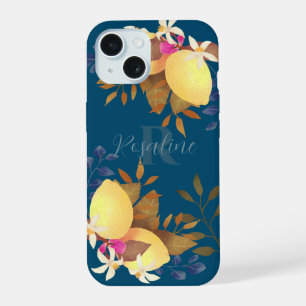 Monogramme chic citron turquoise