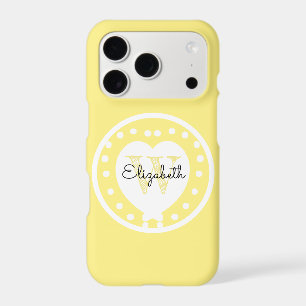Monogramme Chic Lettre Initiale Cœur Jaune Blanc