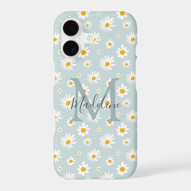 Monogramme Chic Minimal Daisy Écriture Sarcelle (Verso)