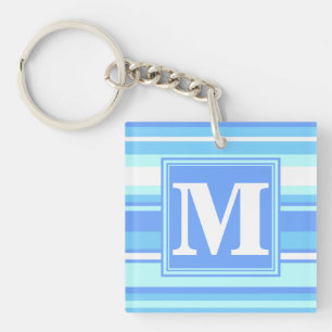 Monogramme ciel bandes bleues