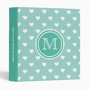 Monogramme : Classeur blanc vert en bon état de