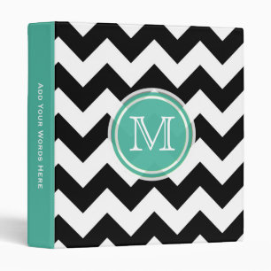 Monogramme : Classeur de vert d'Aqua, noir et