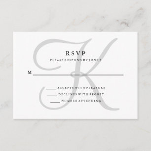Monogramme classique moderne en gris RSVP