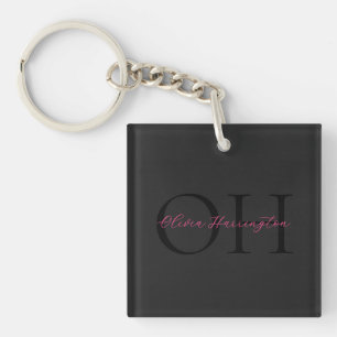 Monogramme classique moderne noir et rose