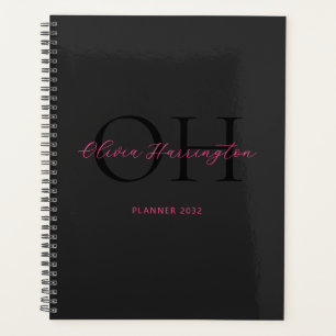 Monogramme classique moderne noir et rose