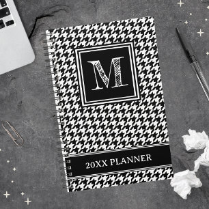 Monogramme classique noir et blanc de pied de chem