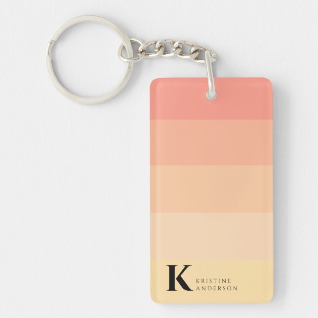 Monogramme Classique Ombre Peach Chic Girly (Devant)