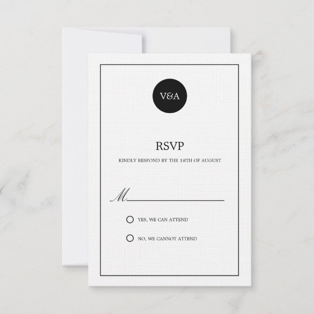 MONOGRAMME CLASSIQUE | RÉPONSE AU MARIAGE (Devant)