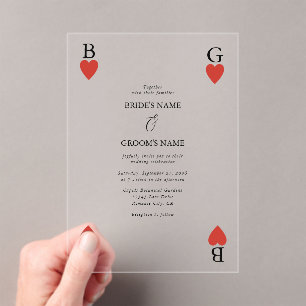 Monogramme Coeurs de la carte de jeu Faire-part de