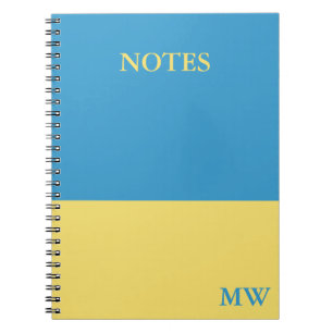 Monogramme Color Block Carnet Sky Blue & Yellow