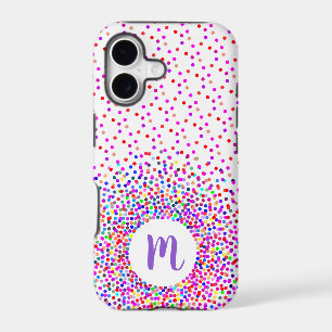 Monogramme coloré confetti points folle