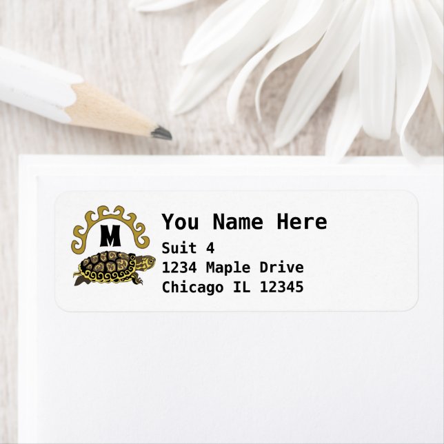 Monogramme coloré de tortue coulissantes Cumberlan (En situation)