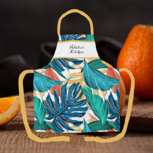 Monogramme Colorful Tropical Imprimer Tablier De C