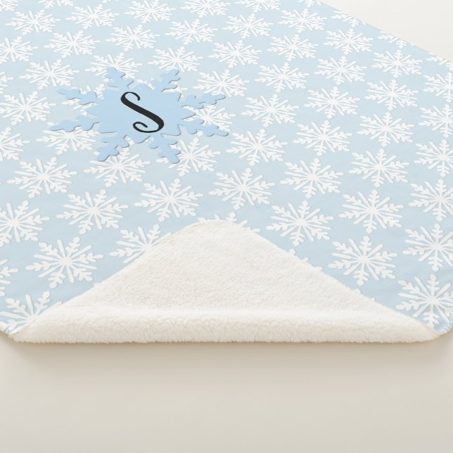 Monogramme confortable Snowflake Sherpa Couverture (3/4)