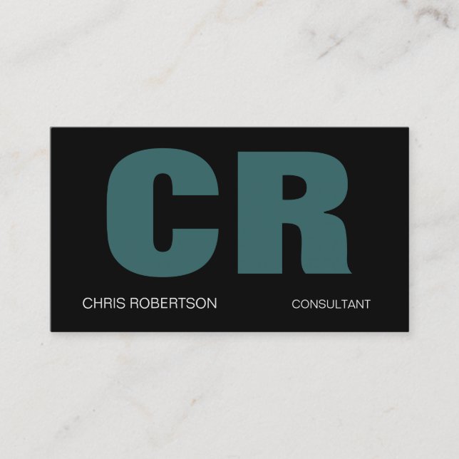 Monogramme Contemporary Chic Carte de visite (Devant)