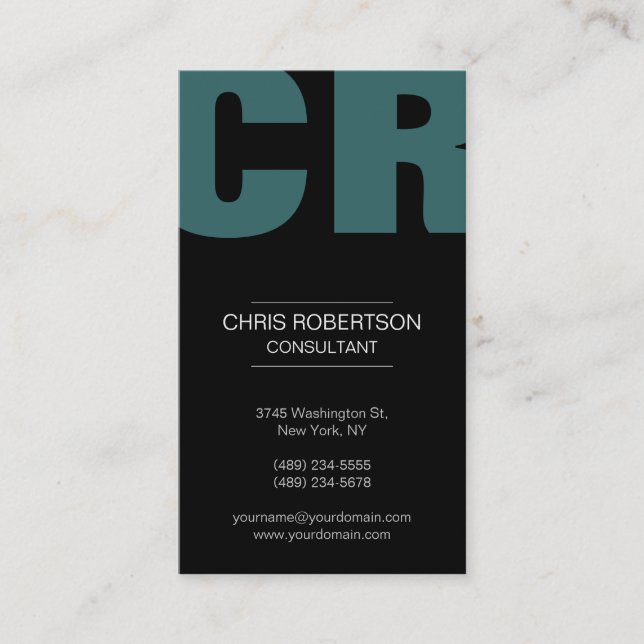 Monogramme Contemporary Chic Carte de visite (Devant)