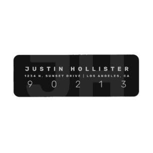 Monogramme cool moderne   Dark Grays Adresse de re