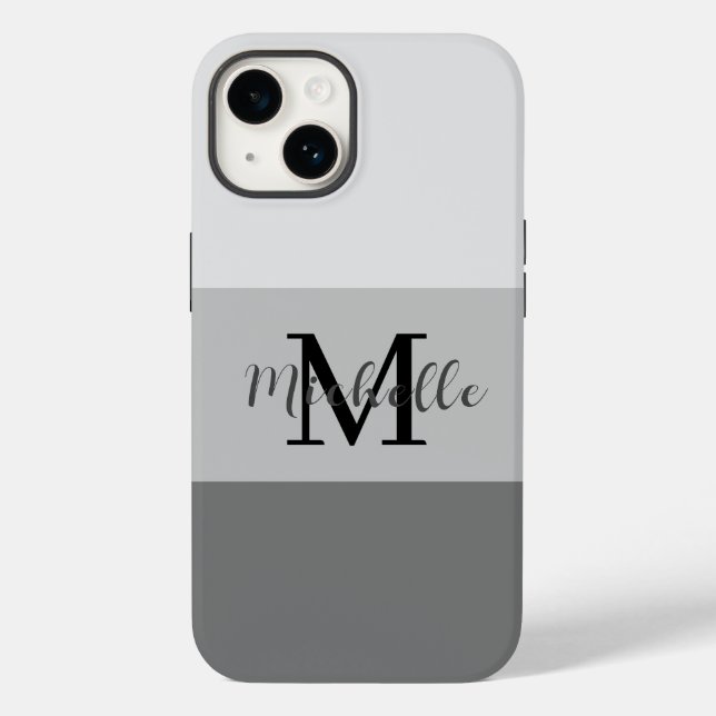 Monogramme Coque-Mate iPhone 14 coque (Verso)