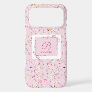 Monogramme Coquette Arc-en-Ciel Rose Floral Fémini