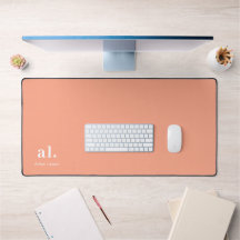 Monogramme Corail Pêche Élégante Feminine Minimali