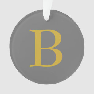 Monogramme couleur or gris moderne Nom initial