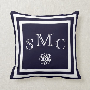 MONOGRAMME coussin bleu foncé