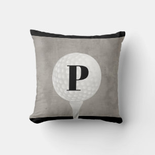 monogramme coussin de balle de golf design gris en