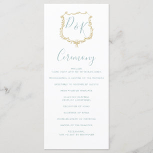 Monogramme Crest Gold Dusty blue programmes de mar