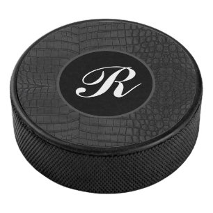 Monogramme Crocodile noir en cuir Imprimer