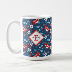 Monogramme Cute Kitty Chat Motif Café Mug
