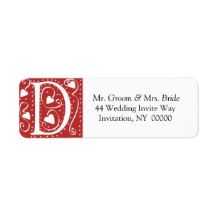 Monogramme D Coeurs Rouge Blanc Mariage Couleurs R