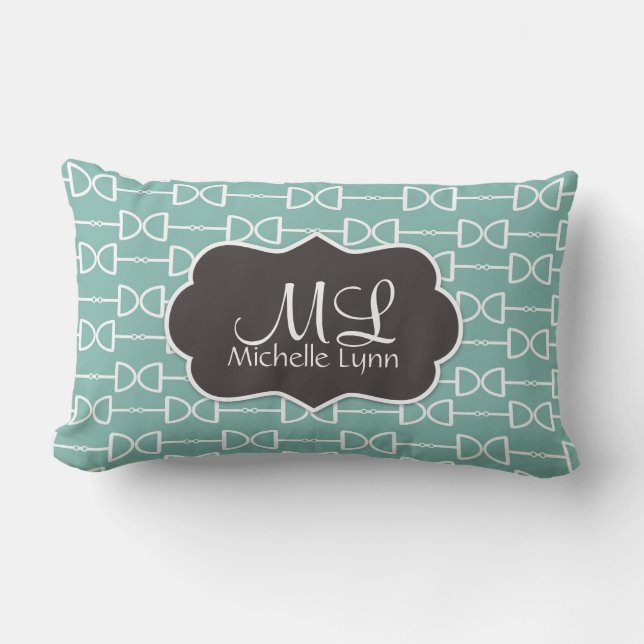 Monogramme D Coussin de Bit Cheval Personnalisé (Recto)