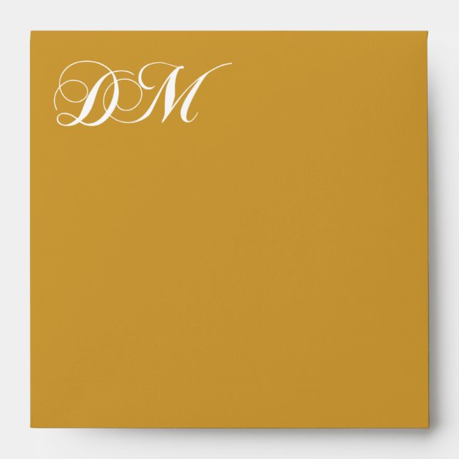 Monogramme D & M Enveloppes d'invitation Or (Devant)