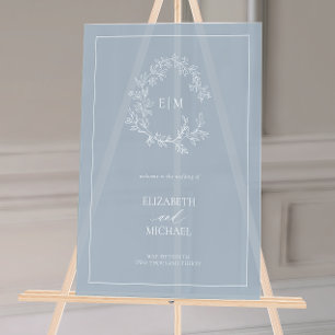 Monogramme d'accueil Mariage de la crête feuillus 
