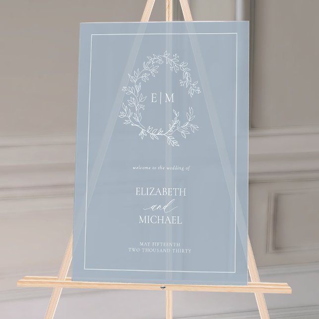 Monogramme d'accueil Mariage de la crête feuillus  (Wedding Welcome Sign!)