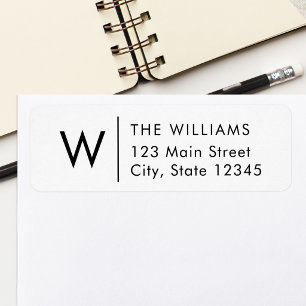 Monogramme d'adresse de retour minimaliste moderne