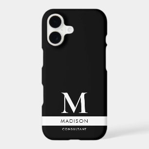 Monogramme d'affaires professionnel moderne noir e